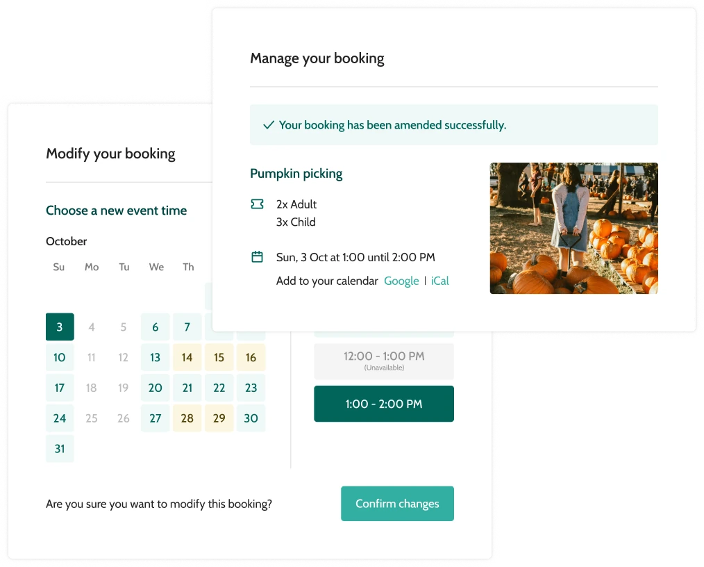 Manage your farm booking software - Beyonk graphic interface
